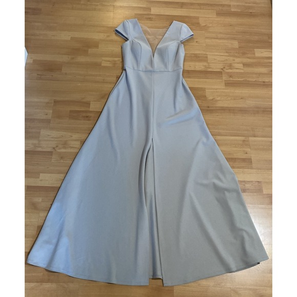 Jenny Yoo Collection Cara Cap Sleeve Plunging Bridesmaid Gown Maxi Size 12 - Picture 12 of 16